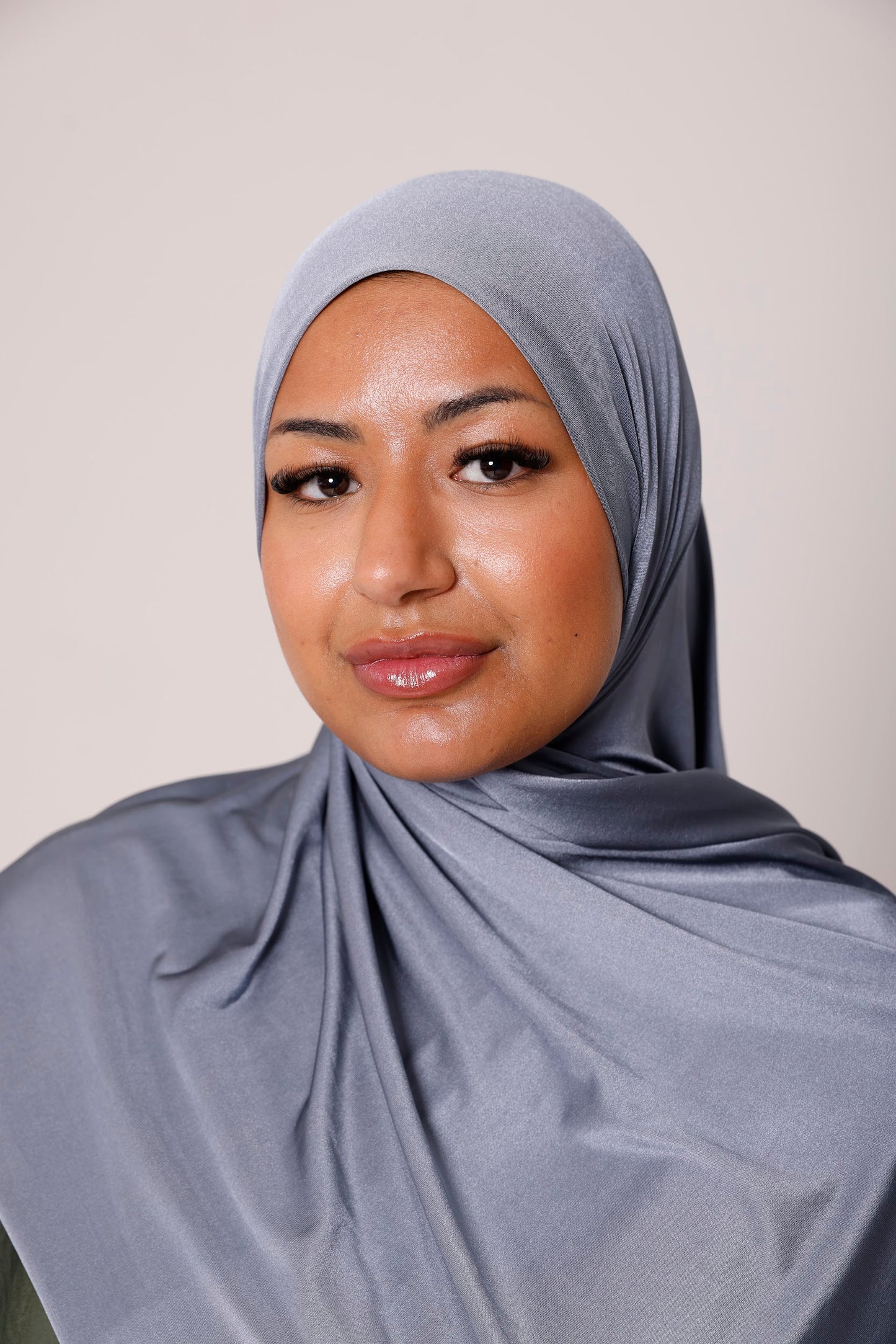 Satin Jersey Hijab - Dove grey