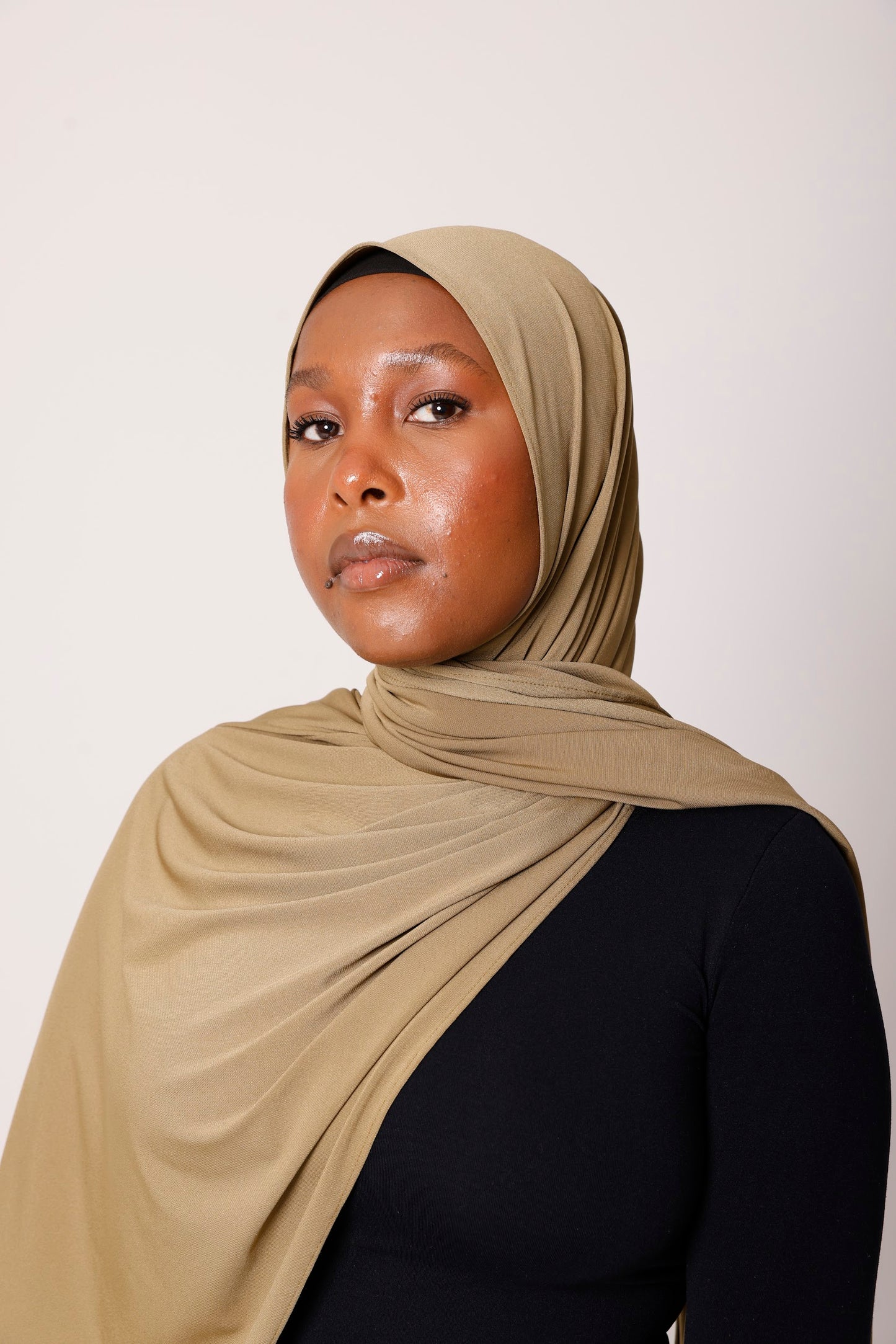 Premium Jersey Hijab - Olive Lumière