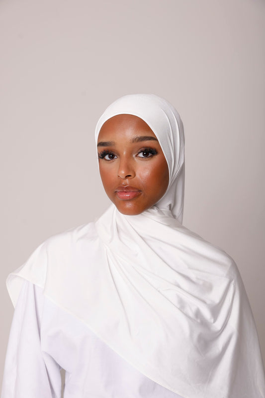 Satin Jersey Hijab - Pearl