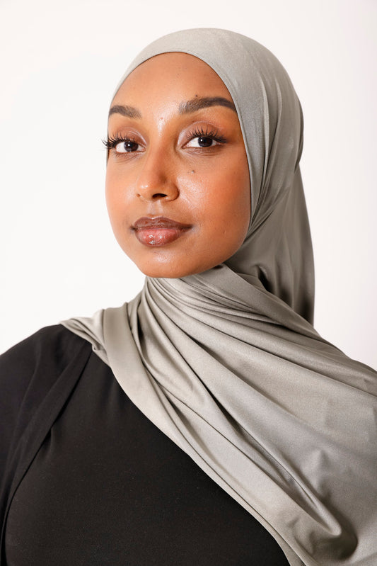 Satin Jersey Hijab - Green