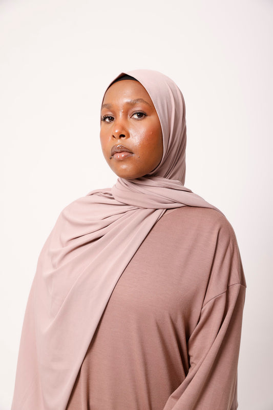 Premium jersey hijab - Blush Brown