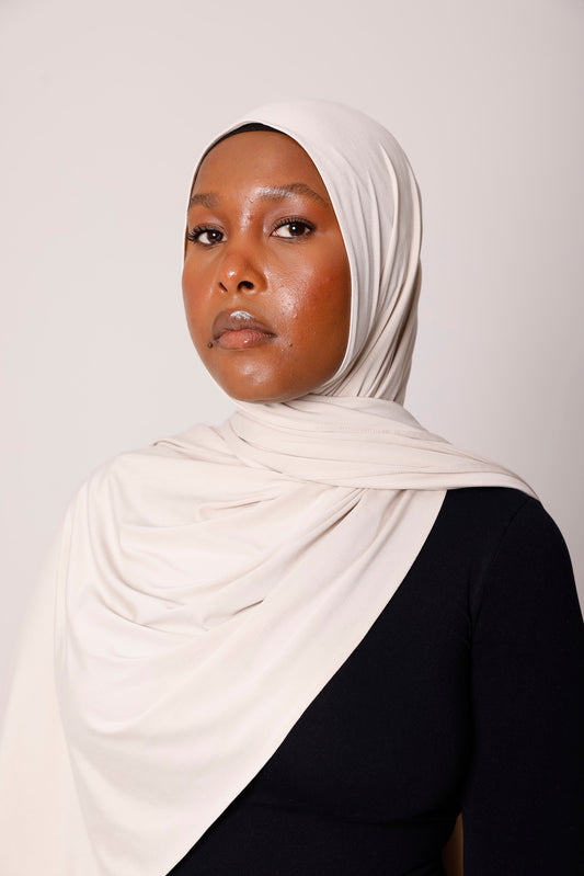 Breathable Jersey Hijab - Ivory